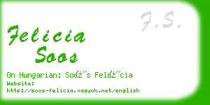 felicia soos business card